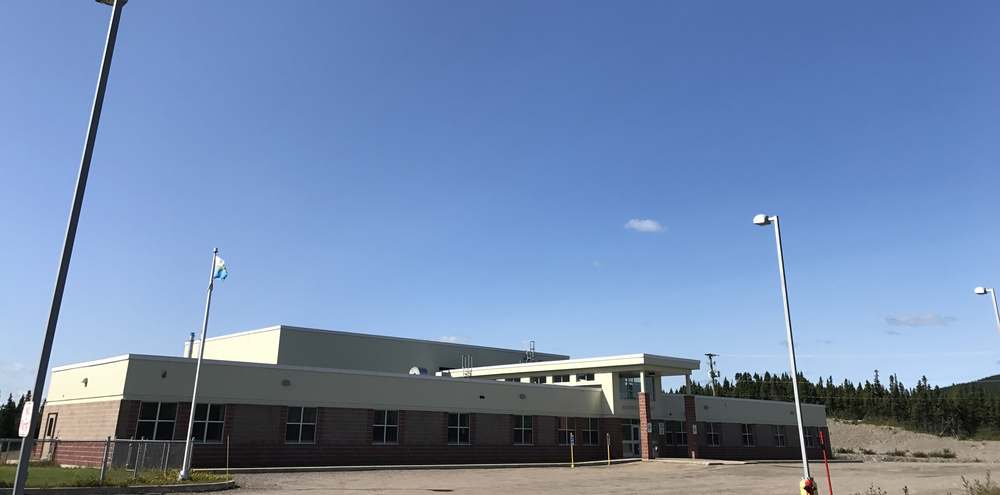 School built new by Pittmans, full building elevation