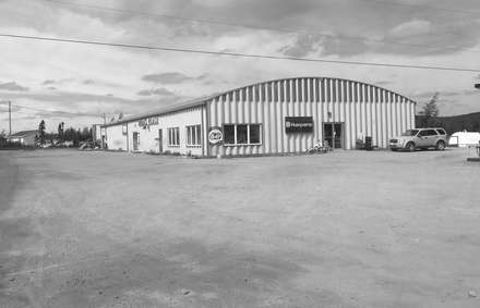 Mona's Place, a Behlen frameless steel building in Lodge Bay, Labrador