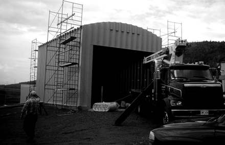 CFLCO wash bay under construction, Churchill Falls, Labrador, 2004