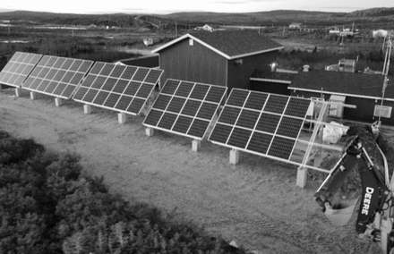 Solar array installed by Pittmans during DFO building upgrades in 2021, St. Lewis, Labrador